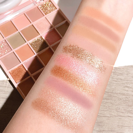 25-color eye shadow tray, oatmeal milk tea tray, sparkling powder, pearl sequins, gentle orange brown, affordable eye shadow