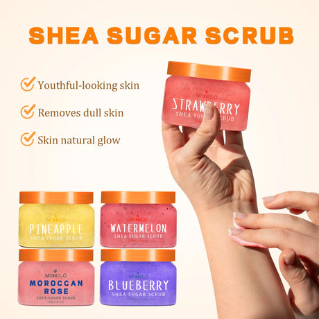 SHEA SUGAR SCRUB, exfoliating scrub, smooth and beautiful skin, moisturizing and nourishing care, can be used on the whole body