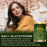 Premium NAC + Glutathione Complex Detox & Antioxidant Boost with Vitamin C | Liver Support, Immune System Health Supplement