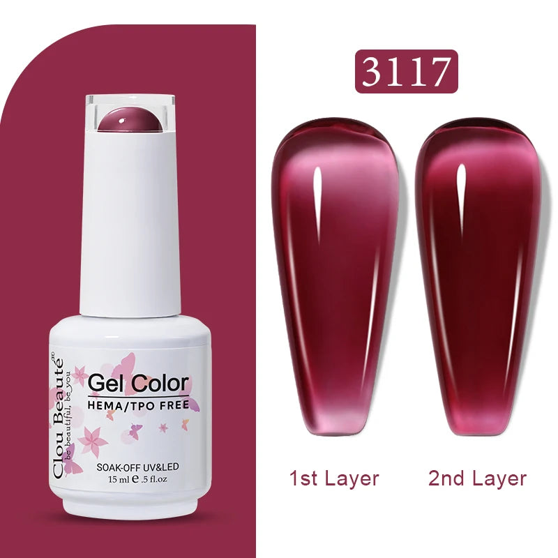 Clou Beaute Jelly Color UV Gel Manicure Summer Pink Nude Gel Nail Rainbow Nail Supplies For Professionals Semi-permanent Varnish