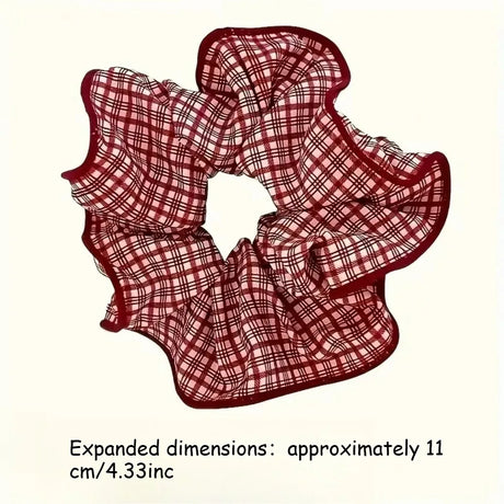2/3pcs High End Red Cute Dot Plaid Scrunchies for Women Girls Soft Elastic Hair Ties Gentle Hair Bands Fashion Hair Accessories