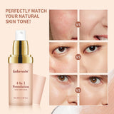 4 In 1 Foundation Long-wearing Moisturizing Waterproof Concealer Even Skin Tone SPF 30 Liquid Hydrating Full Coverage Concealer