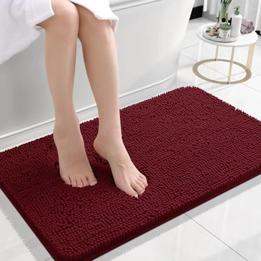 Bathroom Rugs 30x20, Extra Soft Absorbent Chenille Bath Rugs, Rubber Backing Quick Dry, Machine Washable Bath Mats for Bathroom
