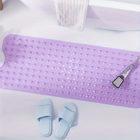 1Pc non-slip shower mat bathtub mat with drain holes and suction cups machine washable household bathroom shower carpet bathroom