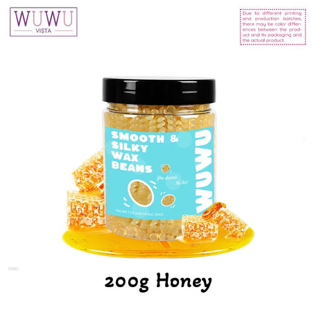 WUWUVISTA Wax Beads 200g(7.05oz) Bottle Hair Removal Hard Wax Beans Hot Waxing Beeswax for Wax Heater Painless for All Hair&Skin
