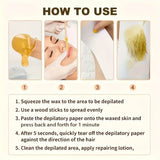 Viilife Depilatory Wax Hair Removal Sugaring Cold Sugar 60g Kit Natural Painless For Arm Leg Facial Underarm
