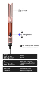 Hair straightener HT01 hair dryer Huaqiangbei straight board clamp straight hair negative ion does not damage hair dry and wet