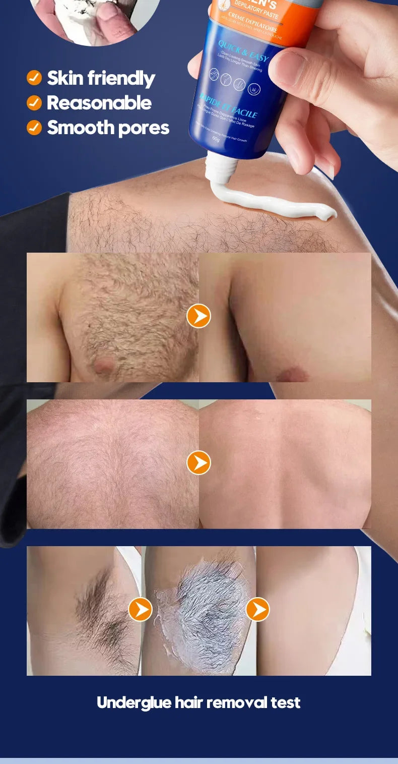 Men's Hair Removal Cream Permanent Epilator Private Area Painless Hair Remover Growth Inhibitor Spray Suitable Sensitive Skin