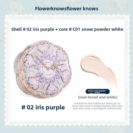 Flower Knows Makeup Base Garden Air Cushion Foundation CC Cream Skin Friendly Concealer Makeup Moisturizing Natural Coverage