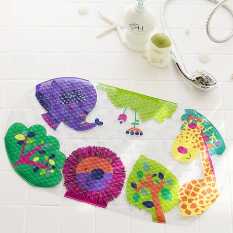 1pc Cartoon Non-slip Bath Mat with Suction Cups 38x69cm Shower Mats for Bathroom Kid's Bathtub Carpet Bath Mat Bathroom Rug