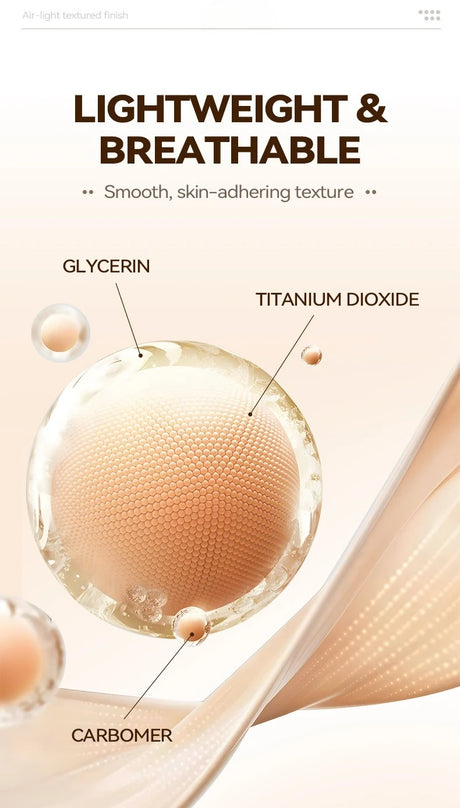 Color-Changing Sunscreen Foundation,Skin Tone Matching,All-Day Long-Lasting Wear,Perfect Base for Flawless Makeup