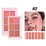 Long Wear Blush Makeup Palette Buildable Color Velvet Finish Face Powder Cheek Contouring Brightening