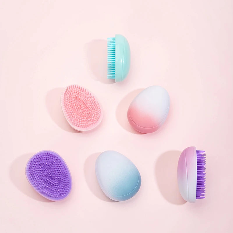 1 pcs Mini Detangling Hair Brush Gradient Egg Round Shape Tangle Hair Brushes Soft Hairbrush Salon DIY hair styling tools
