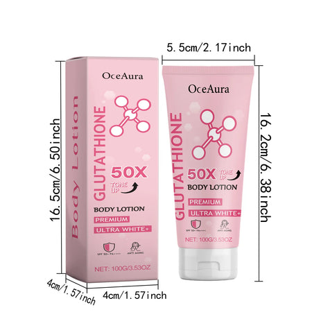 Glutathione Niacinamide Body Lotion Skin Brightening Hydrate Revitalize Even Skin Tone Whitening Face Bleaching Lightening Care
