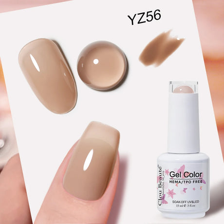 Clou Beaute Grey Color Nail Gel Polish Full Coverage Nail Polish Dark Red Gel Lacquer Varnish Vernis Semi Permanent Nail Art