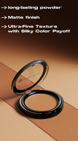 Professional matte contour powder tray creates a 3D facial contour, with long-lasting bronzing powder for setting makeup