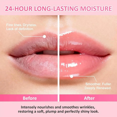 Amococo 7gx8pcs Strawberry Lip Balm Set Moisturizing Lip Mask Gift Box Care Treatment Nourishing Hydrating for Dry Lips Christmas Valentine Gift