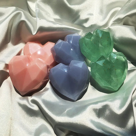 1/3/5pcs mix Diamond Heart Handmade Soap Wedding Gift Set Facial Soap with Chamomile Fragrance Essential Oil Soap