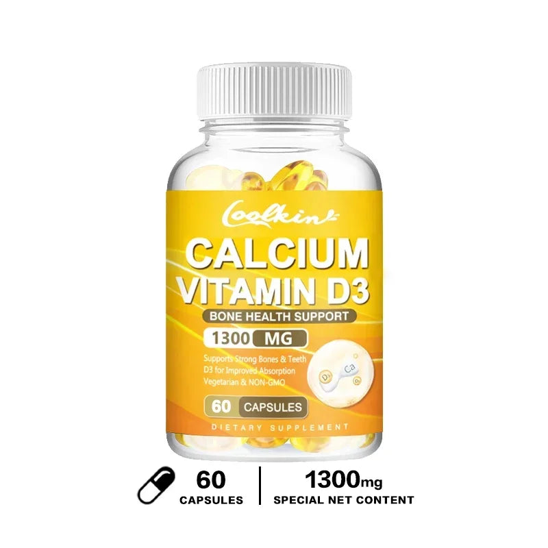 Calcium + Vitamin D3, Promotes Bone Health and Immune Support, Enhances Carbonate Absorption, Dietary Supplement