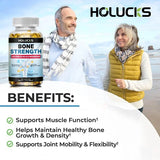 Bone Strength Supplement Capsules with Calcium Magnesium Vitamin D3 K2 Zinc & B12, Bone & Muscle Support - High Absorption
