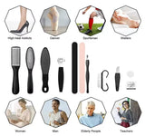 Stainless Steel Pedicure Tool Set Foot Care Kit Foot File Callus Remover Dead Skin Trimming Supplies For Home Personal Foot Spa Daily Maintenance