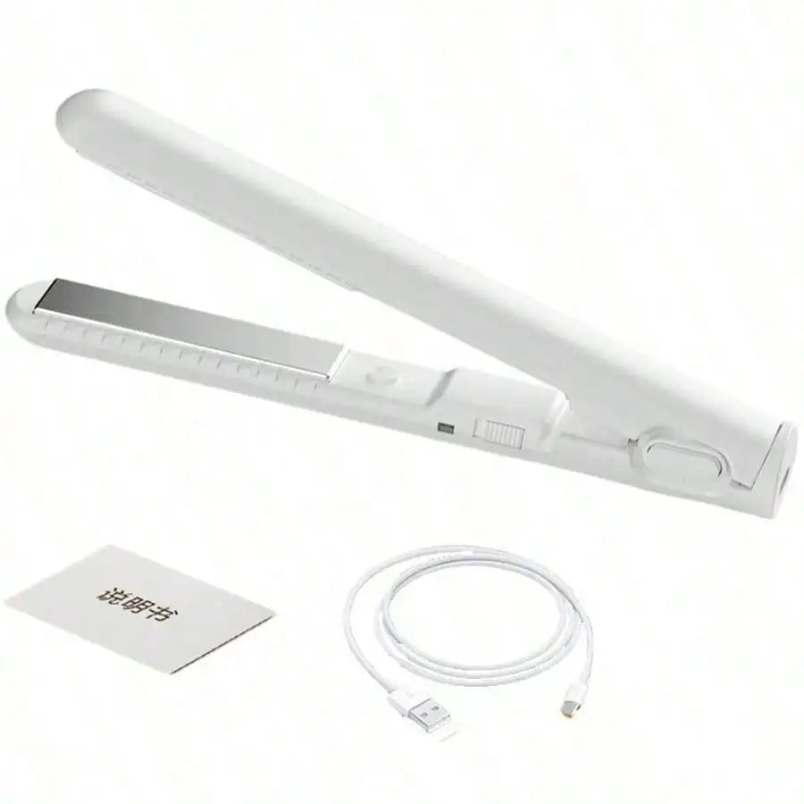 Small Flat Irons For Short Hair - Hair Curling Iron, Cordless Hair Straightener | USB Charging 2-Into-1 Curling Wand & Flat Iron Hair Styling Tool For Women Girls Travel Home