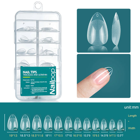 Nailpop 120pcs/box Gel X Nail Tips Medium Short Shape Almond/Square/Soft Gel Nail Tips False Nails Soak Off Easy Nail Extensions