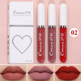3 Pcs Matte Lipstick Lip Gloss Sets Long-Lasting Non-Fading Waterproof Non-stick Cup Exquisite Gift Everyday Holiday Universal