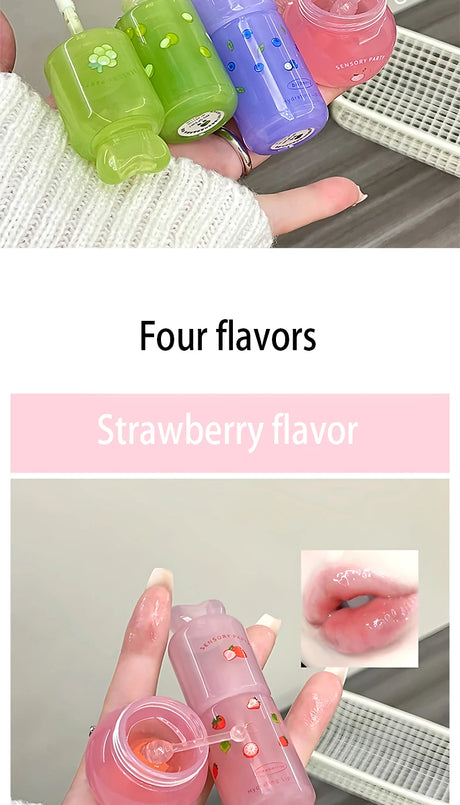 SENSORY PARTY Hydrating & Brightening Lip Mask - Deep Moisture, Lip Wrinkle Reduction, 24-Hour Hydration Lip Oil
