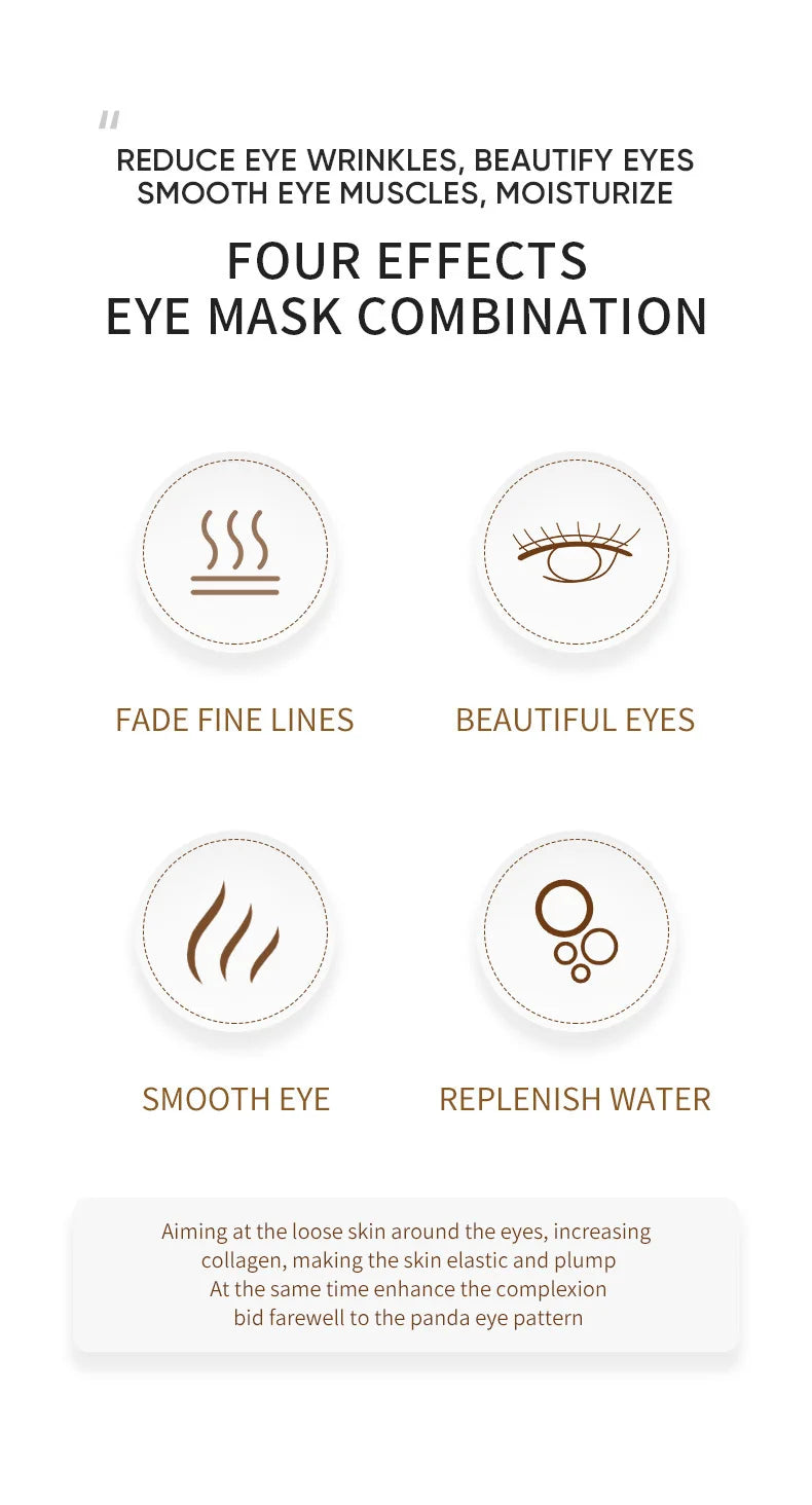 60pcs/120pcs Avocado Golden Collagen Eye Mask Anti Dark Circles Removal Eye Bags Moisturizing Firming Eye Patches Skin Care