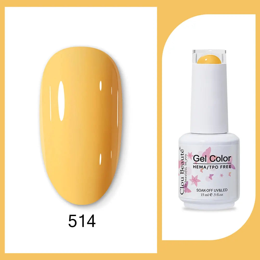 Clou Beaute Gel Color Hema TPO Free 15ml Gel Nail Varnish Soak Off UV Gel Polish Nail Art Manicure Lacquer Nail Art Jelly Gel