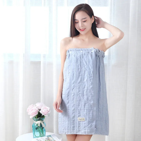 Wearable Cotton Bath Towel for Men and Women, Bath Skirt Wrap with Button, Shower Sauna, Spa Body Robe, Beach Towel, 140x70cm