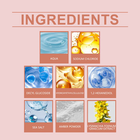 Perfume Body Scrub Hydrating Smoothing Skin Natural Exfoliating Salt Rose Coral Amber Vanilla Scent Moisturizing Cleansing Skin