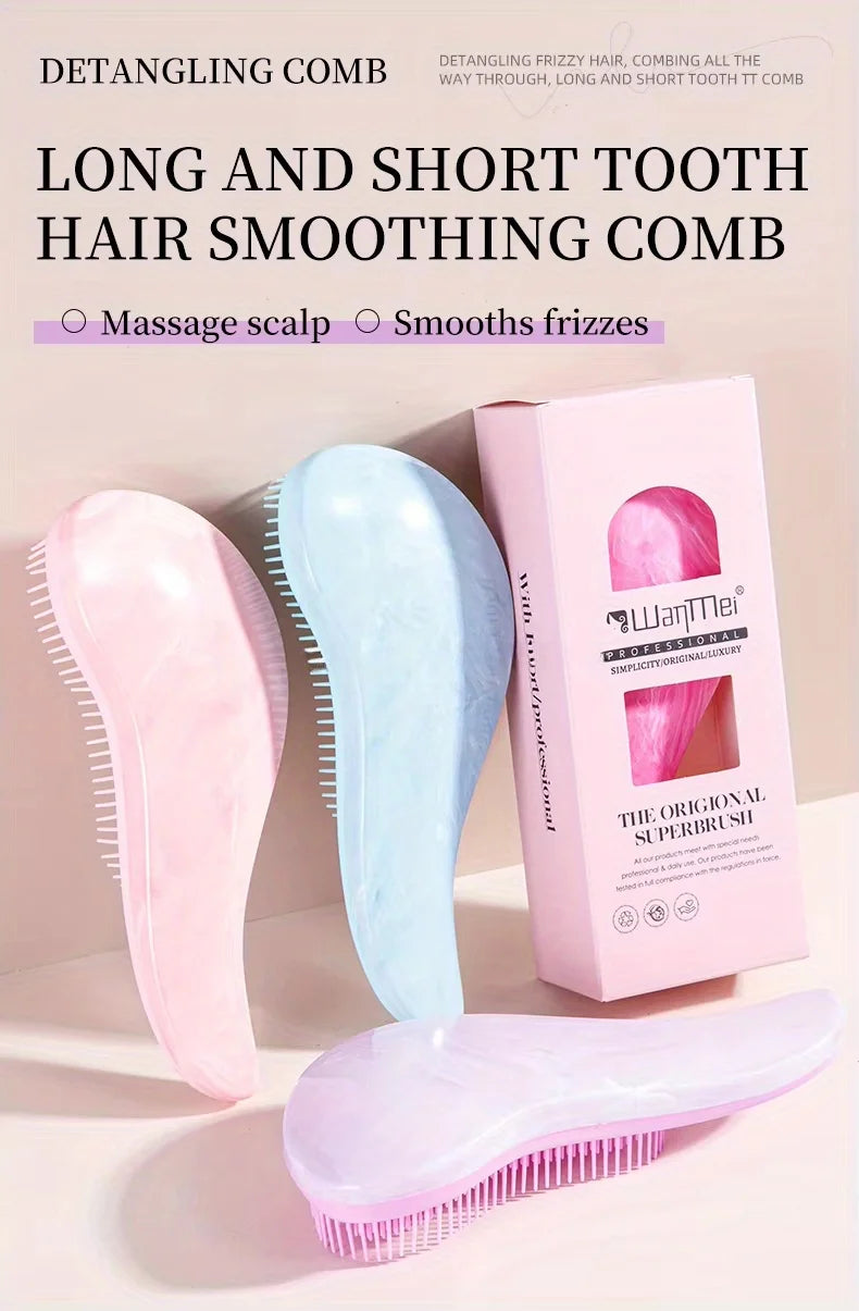 1pcs Detangling Hairbrush Soft Scalp Massage Comb Anti-static Gentle Grooming Brush Salon Hair Styling Brush Accessories Tools