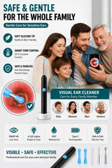 Visual Ear Wax Remover 1080P HD Camera USB-C Rechargeable Ear Cleaner IP67 Waterproof Otoscope with 6 LED Lights for Adults Kids
