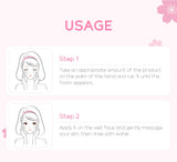 Japanese Cherry Blossom or Vitamin C Facial Cleanser Skin Cleansing Moisturizing  Blackhead Remove Skincare Face Wash Foam Face