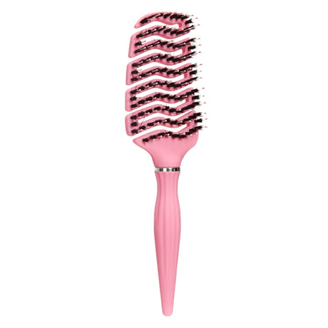 1pcs Curved Vented Boar Bristle Comb Professional Scalp Massage Comb Detangling Curl Anti-static Hairbrush Salon Styling Tool