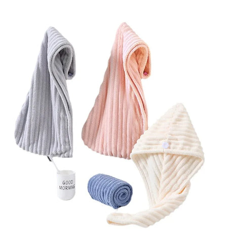 1/3/4 Pcs Quick-Drying Microfiber Hair Drying Cap Absorbent Soft Anti-Frizz Hair Towel Wrap for Women Home Bathroom Daily Use
