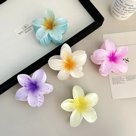 2026 New Vacation Egg Flower Hair Clips Hawaii Beach Claws Bohemian Hairpin for Girls Dopamine Y2k Hair Accessory