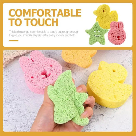 Children's Bath Sponge Sponges Body Wash Bathing Cute Frosted Wood Pulp Baby Shower Wood Pulp Cellulose Scrubber for Tools Bath
