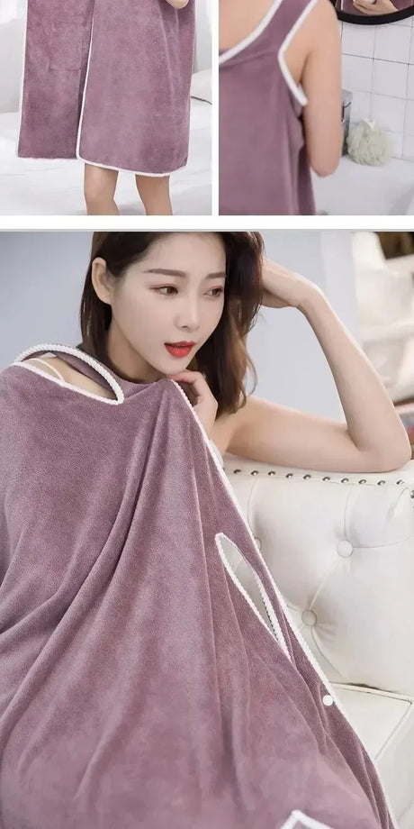 Women's Bath Towel Wearable 140x85cm - Quick Dry Spa&Beach Wrap with Anti-Slip Design for Shower Gym Yoga Fast-drying Convenient