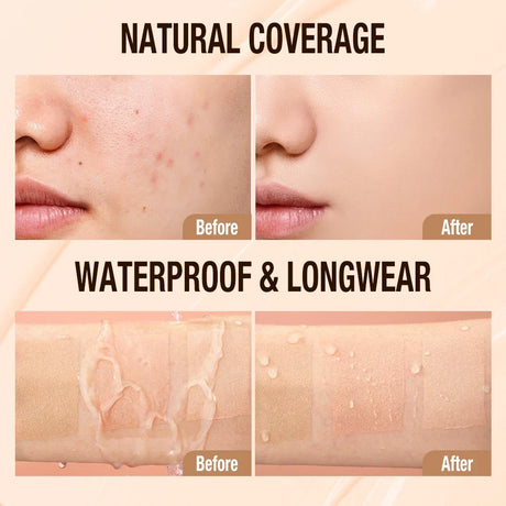 O.TWO.O Liquid Foundation Cream for Face 30ml High Coverage Makeup Base SPF30 Waterproof Concealer Makeup Foundation