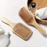 Wooden Hair Brush Improve Hair Growth Wood Hairbrush Prevent Hair Loss Comb Bamboo Comb Teeth Hairdressing Styling Hair Tools
