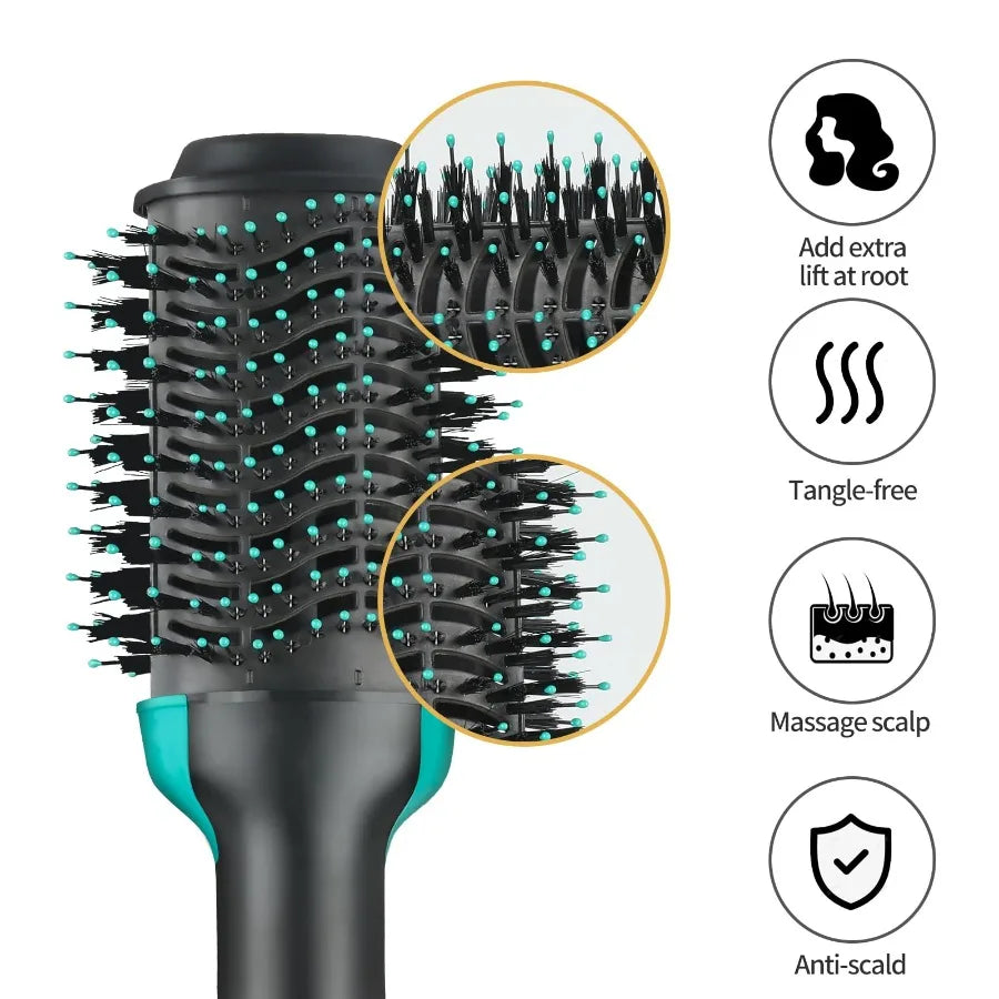 4-in-1 Hot Air Brush Hair Dryer Set | Curling, Straightening, Drying & Styling Tool with Rotating Ceramic Brush | Volumizer Blow Dryer Brush for Women | Ideal Birthday & Christmas Gift for Her | Salon-Style Results at Home