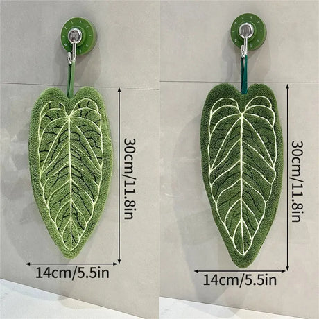 Leaf Hand Towel Bathroom Accessories Absorbent Kitchen Towel Soft Towel Hanging Towels Handkerchief Towels Home Wash Hand Towels