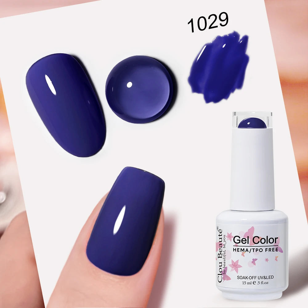 Clou Beaute Grey Color Nail Gel Polish Full Coverage Nail Polish Dark Red Gel Lacquer Varnish Vernis Semi Permanent Nail Art