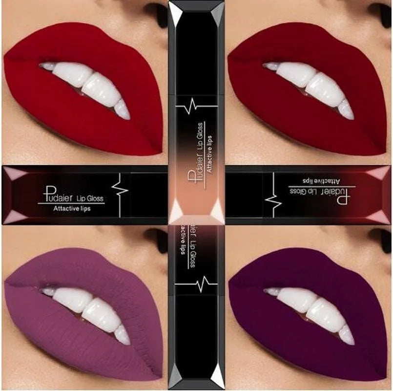 Pudaier 21 Color Lip Gloss Waterproof Matte Liquid Lipstick Moisturizing Lip Gloss Lip Makeup Beauty Cosmetics