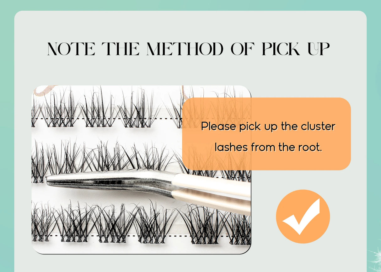 Individual Lashes Cluster C Curl Mix Lash Clusters 3D Wispy DIY Eyelash Extension 0.1mm Super Thin Band Resuable Natural Lashes