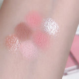 Light and shadow integrated eye shadow tray matte pearl tender pink makeup pure desire style six-color eye shadow