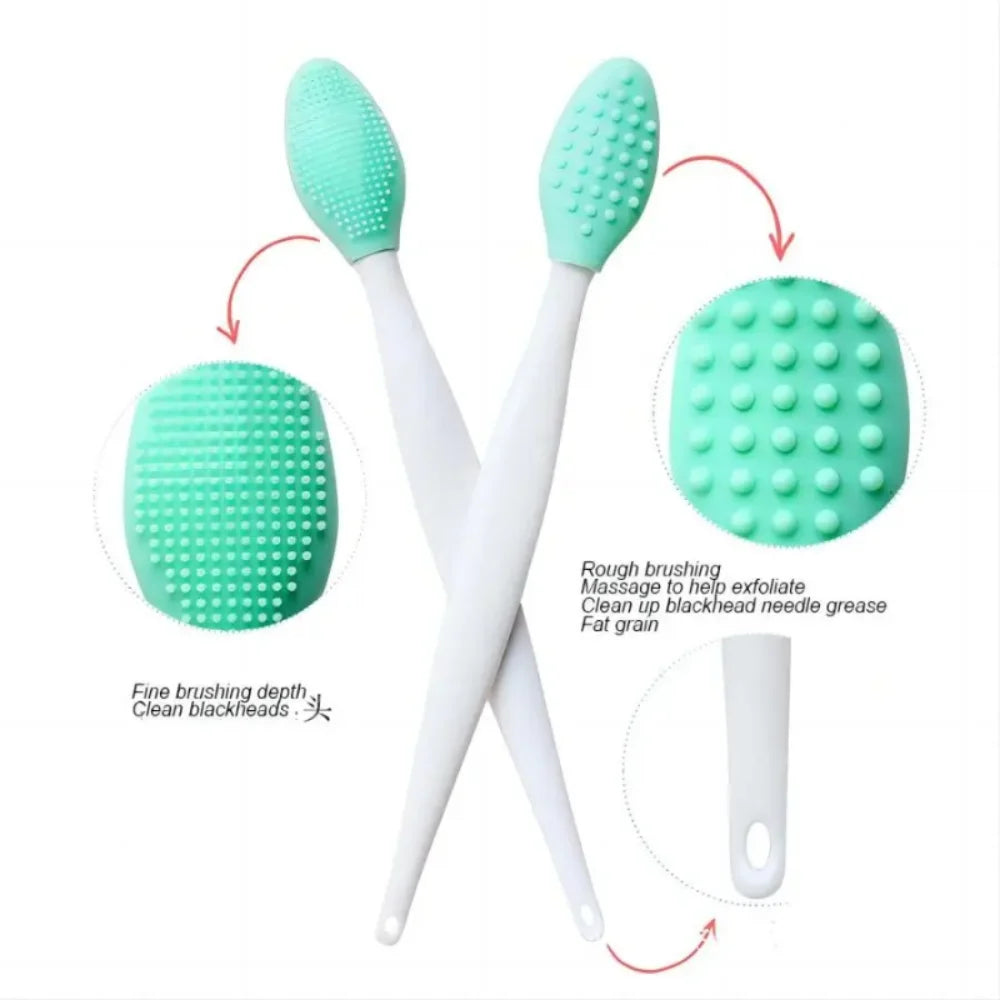 4PCS Random Silicone Face Cleansing Brush Nose Blackhead Remover Exfoliating Tool With Replacement Head